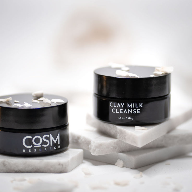 COSM Research Clay Milk Cleanse can be used as your primary cleanser or as step 2 in a double cleanse routine.